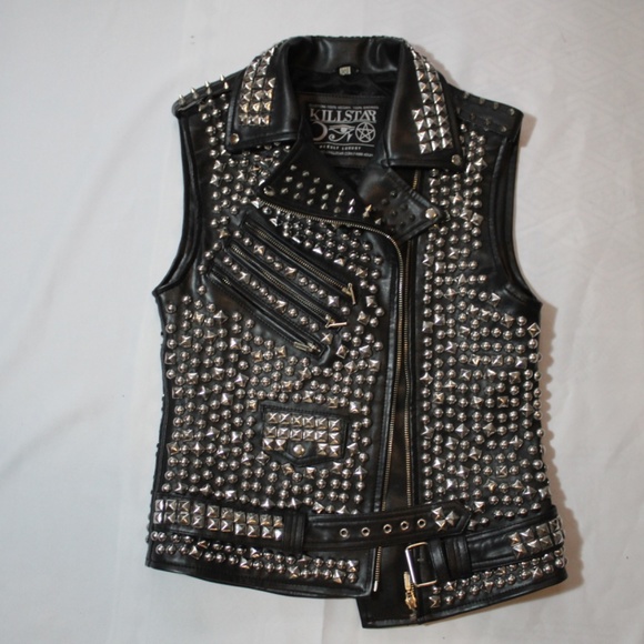 KILLSTAR OVERLOAD II LEATHER VEST [FAUX LEATHER] SIZE XS UNISEX - Picture 3 of 3